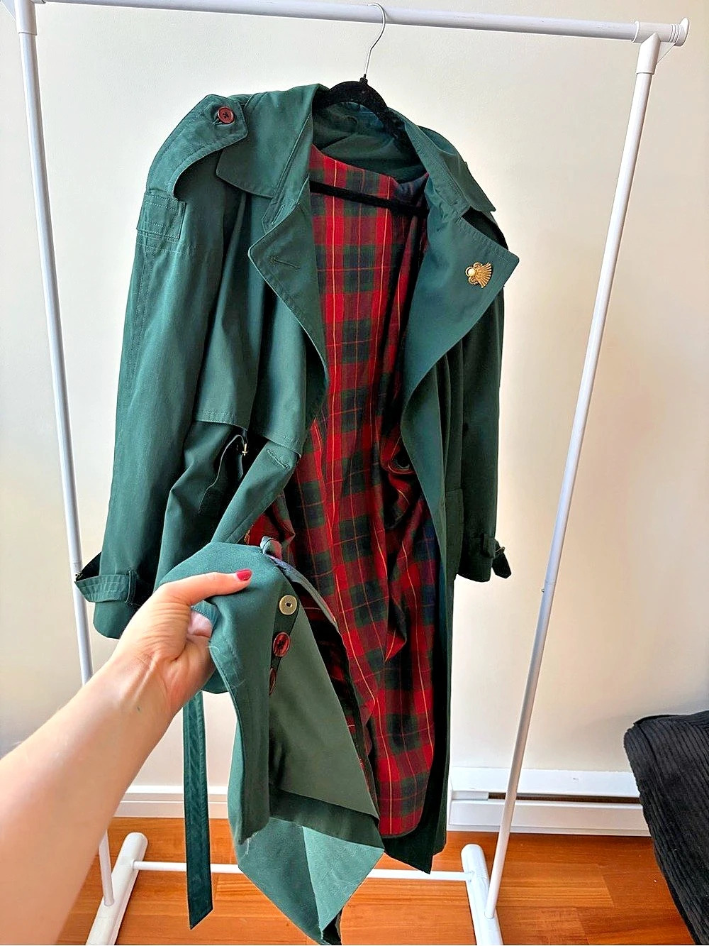 Sequence Vintage Green Trench Coa